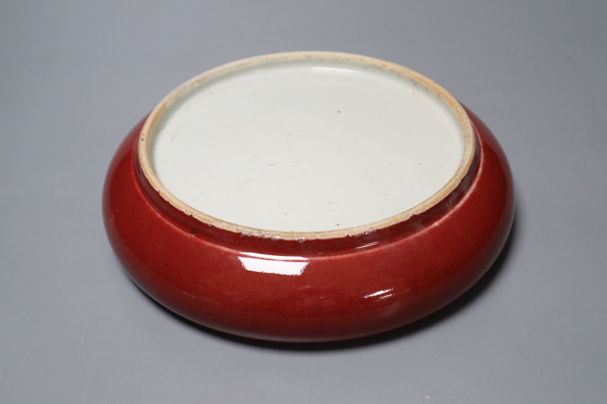 A Chinese sang de boeuf glazed shallow censer, diameter 23cm